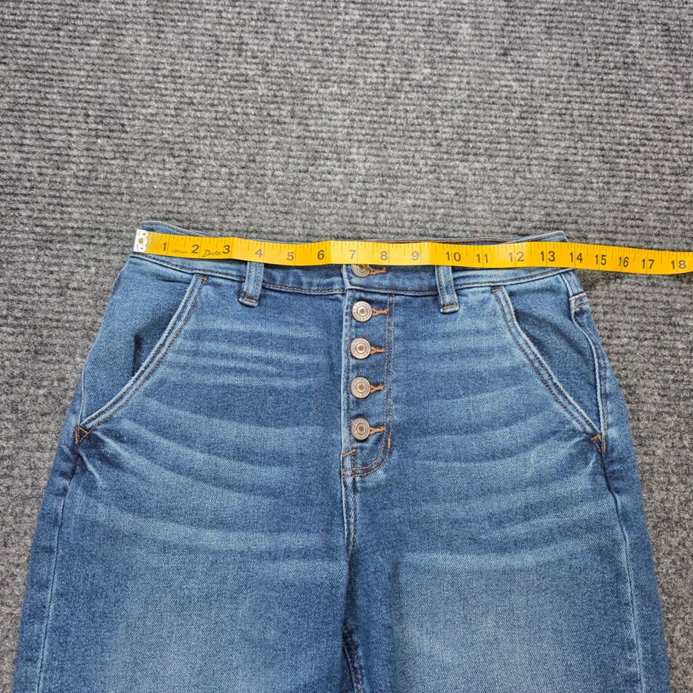 American Eagle Mom Jeans Women's Size 2 Regular Blue Medium Wash Button Fly - Picture 8 of 10